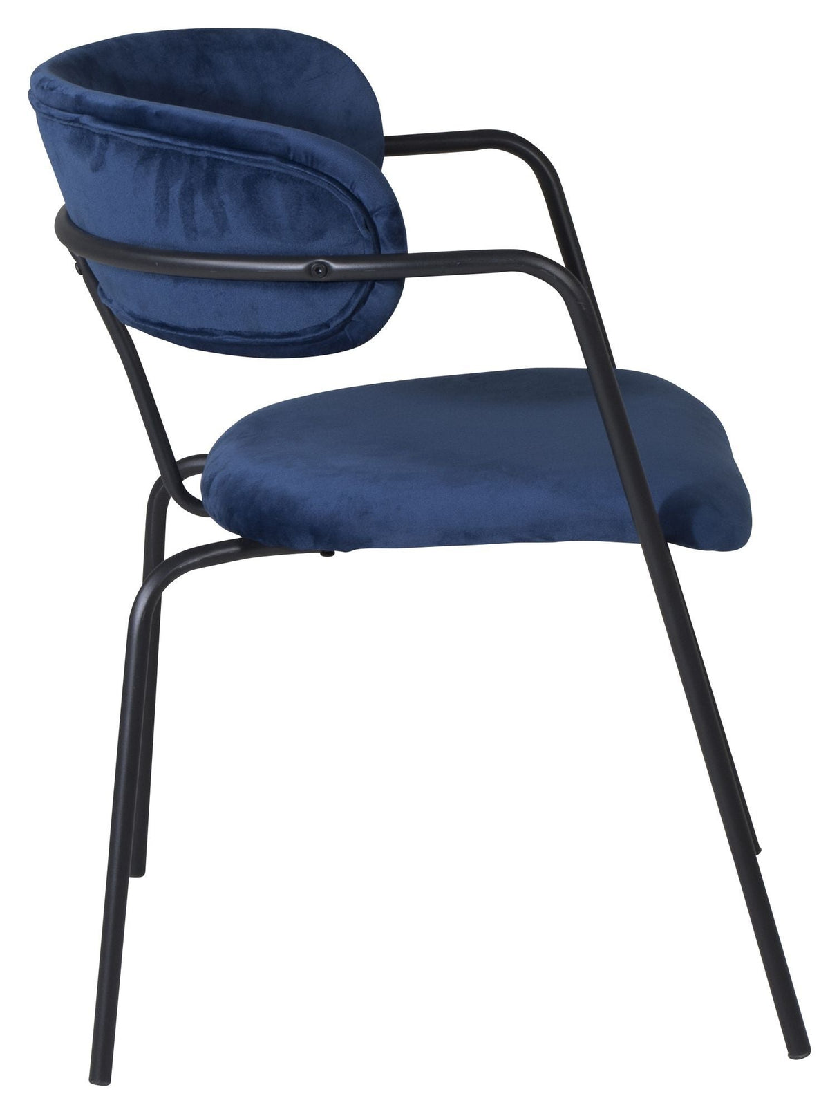 Arrow Dining chair with armrests, Blue velvet