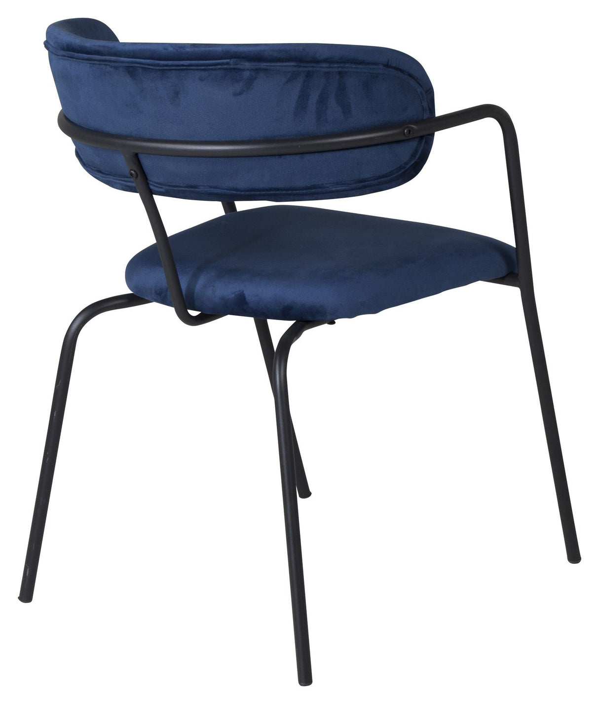 Arrow Dining chair with armrests, Blue velvet