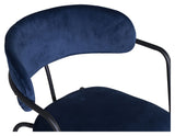 Arrow Dining chair with armrests, Blue velvet