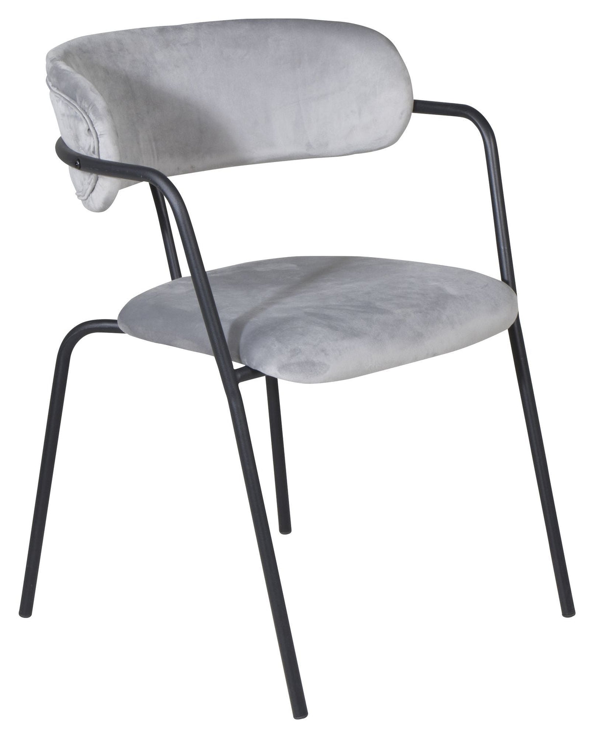 Arrow Dining chair with armrests, Gray velvet