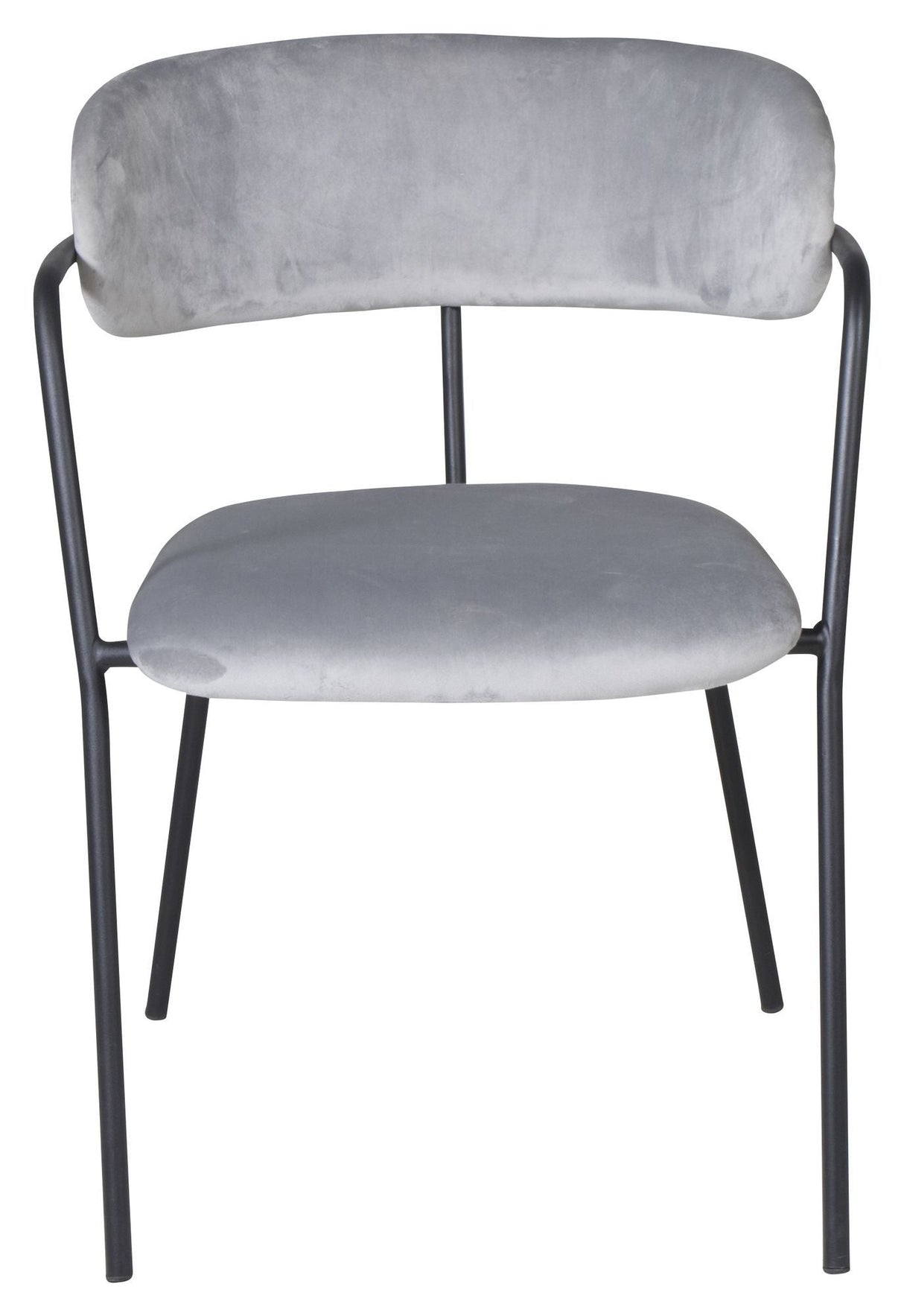 Arrow Dining chair with armrests, Gray velvet