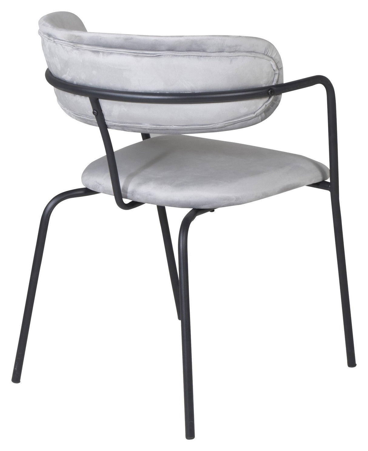 Arrow Dining chair with armrests, Gray velvet