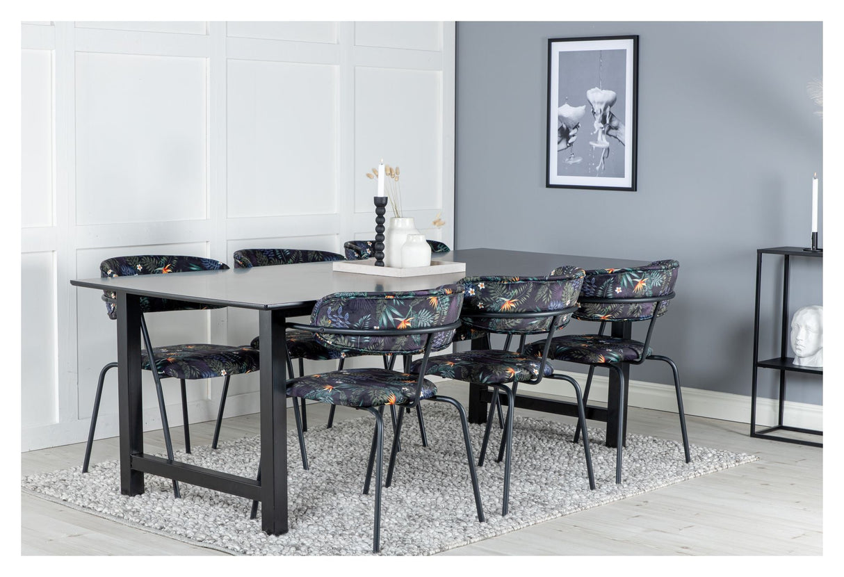 Arrow Dining chair with armrests, Multi velvet