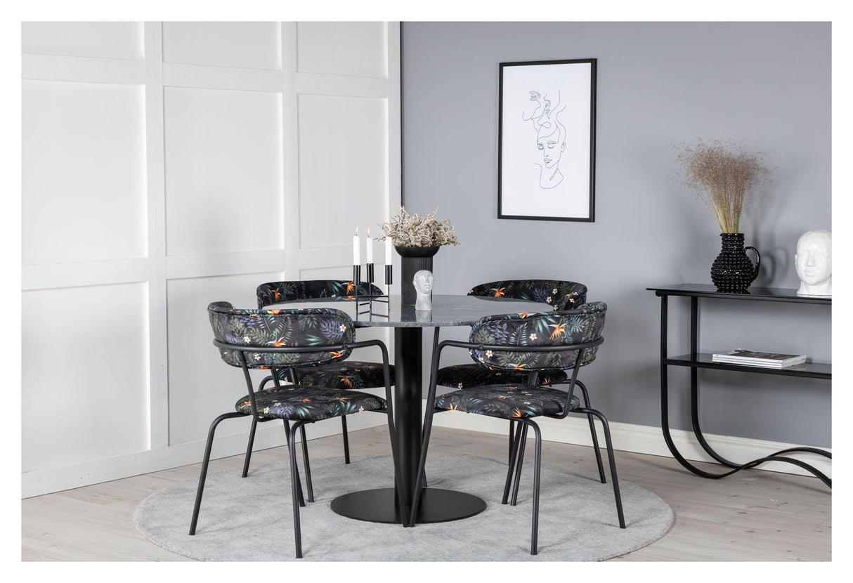 Arrow Dining chair with armrests, Multi velvet