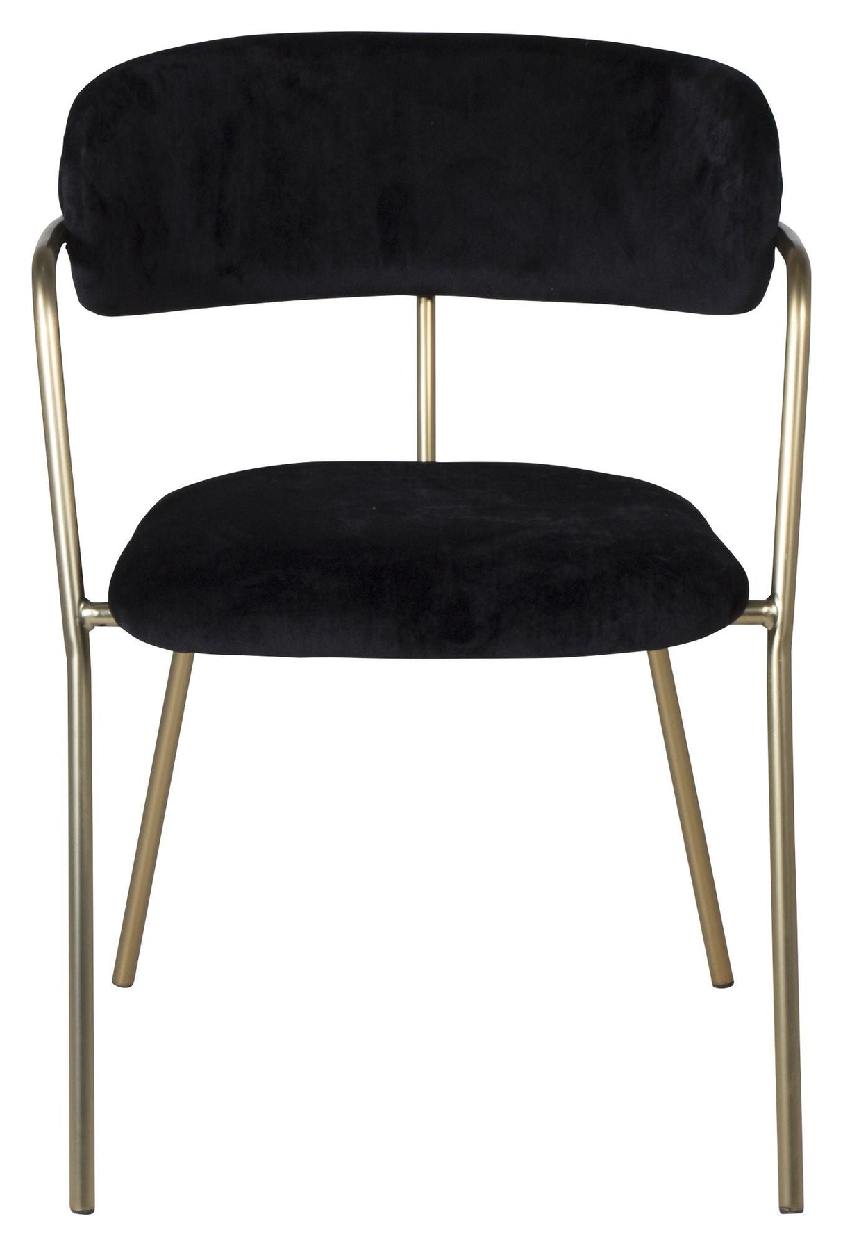 Arrow Dining chair with armrests, Black, brass