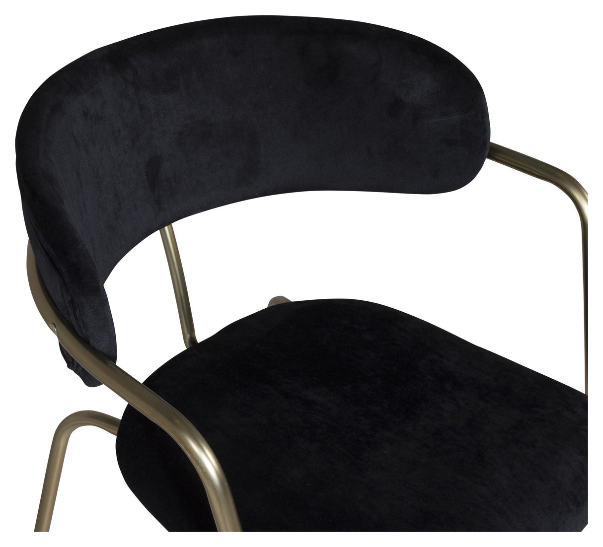 Arrow Dining chair with armrests, Black, brass