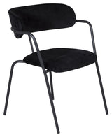 Arrow Dining chair with armrests, Black velvet