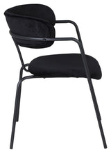 Arrow Dining chair with armrests, Black velvet