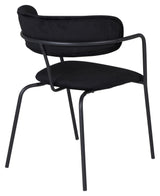 Arrow Dining chair with armrests, Black velvet