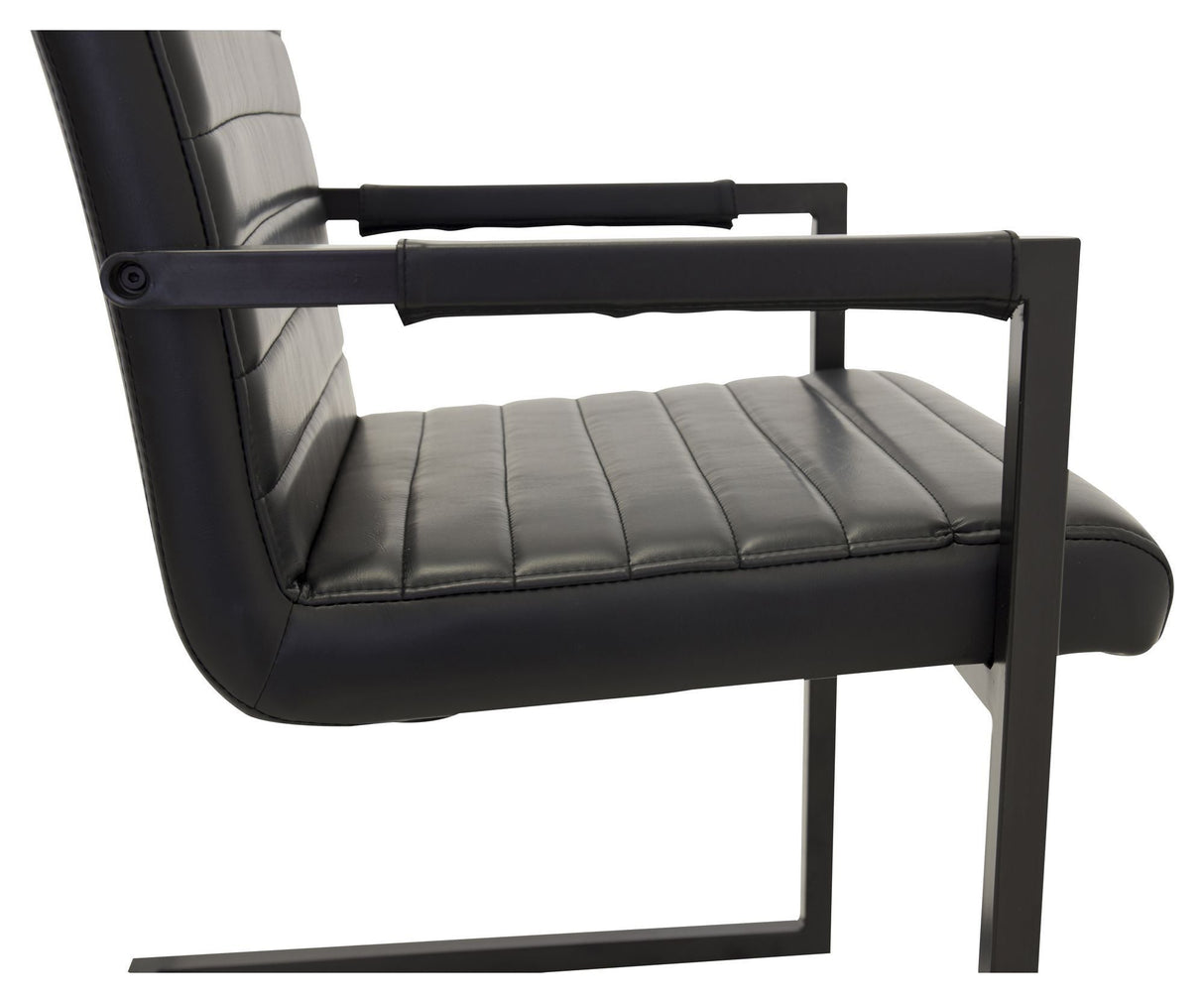 Art Dining Chair, Black Leatherette