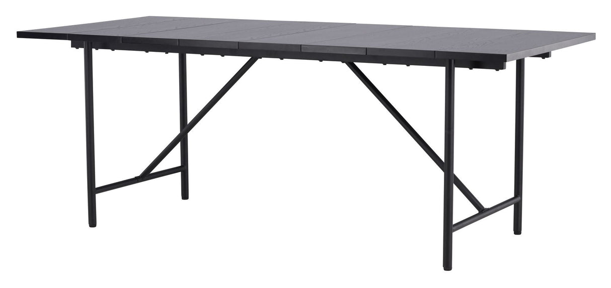 Astrid Dining table, 200x75, Mat black MDF with veneer