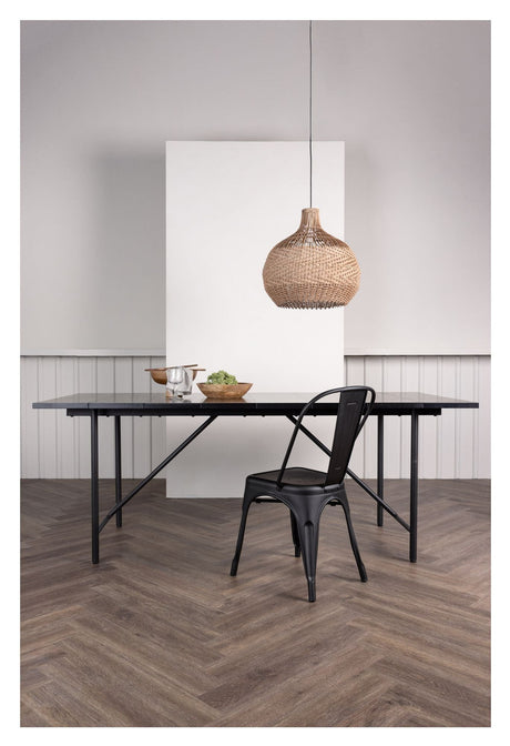 Astrid Dining table, 200x75, Mat black MDF with veneer