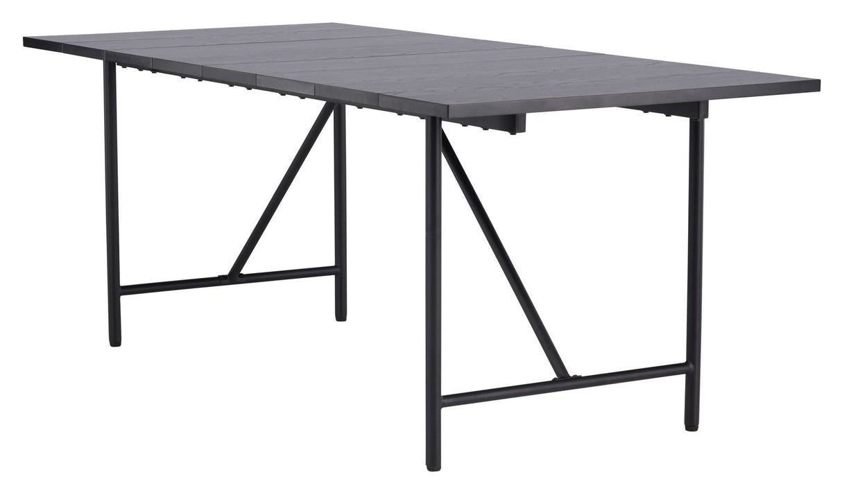 Astrid Dining table, 200x75, Mat black MDF with veneer