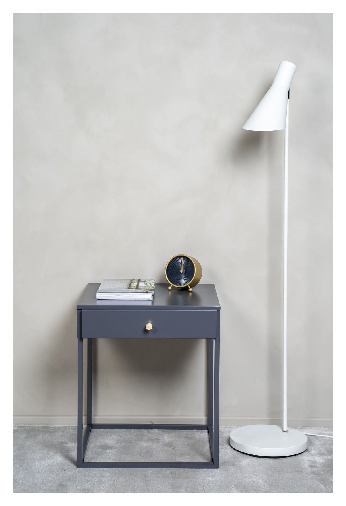 Bakal, Bedside table, Gray metal