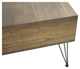 Bali Coffee Table - Teak Top/Black Metal Legs, 80x80