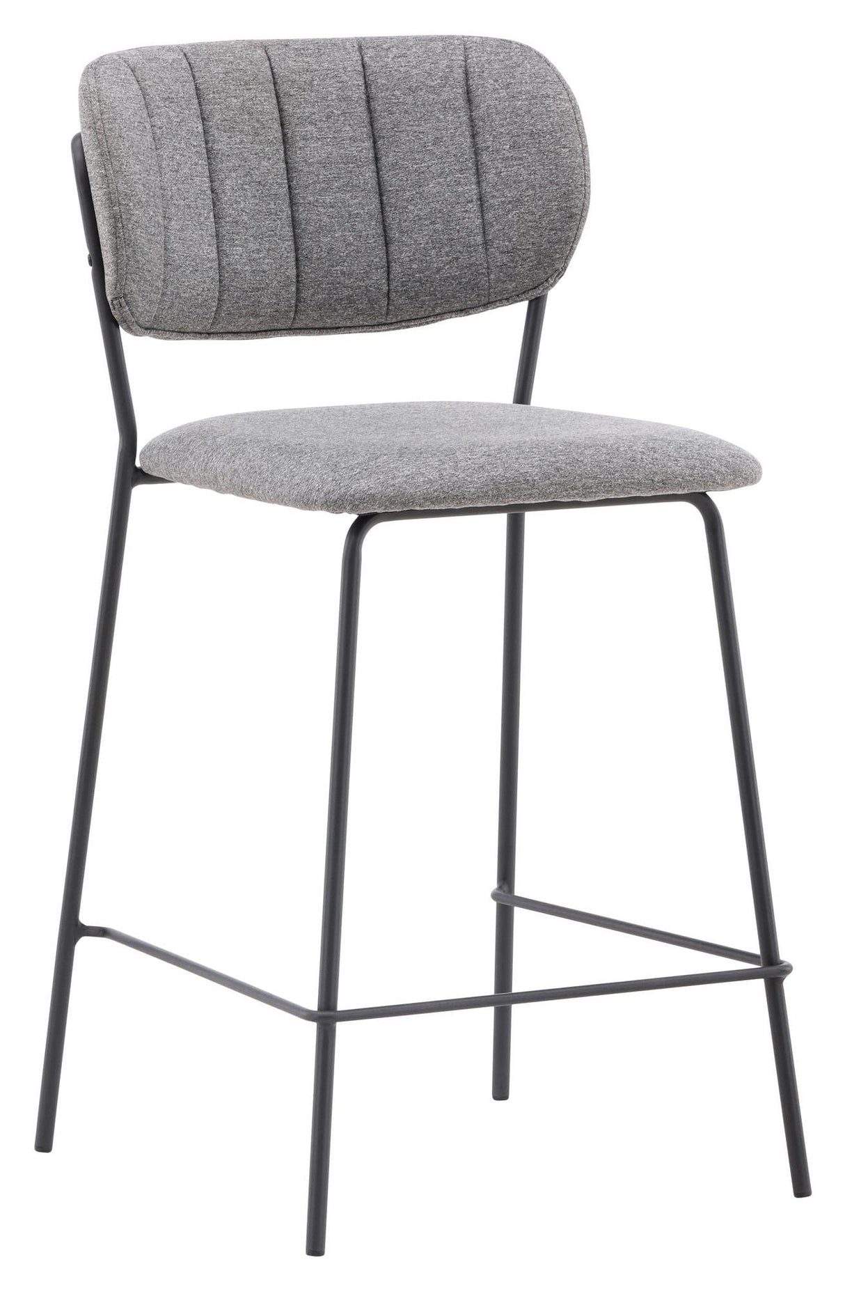 Bell Bar Chair, Black, Gray Fabric