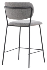 Bell Bar Chair, Black, Gray Fabric