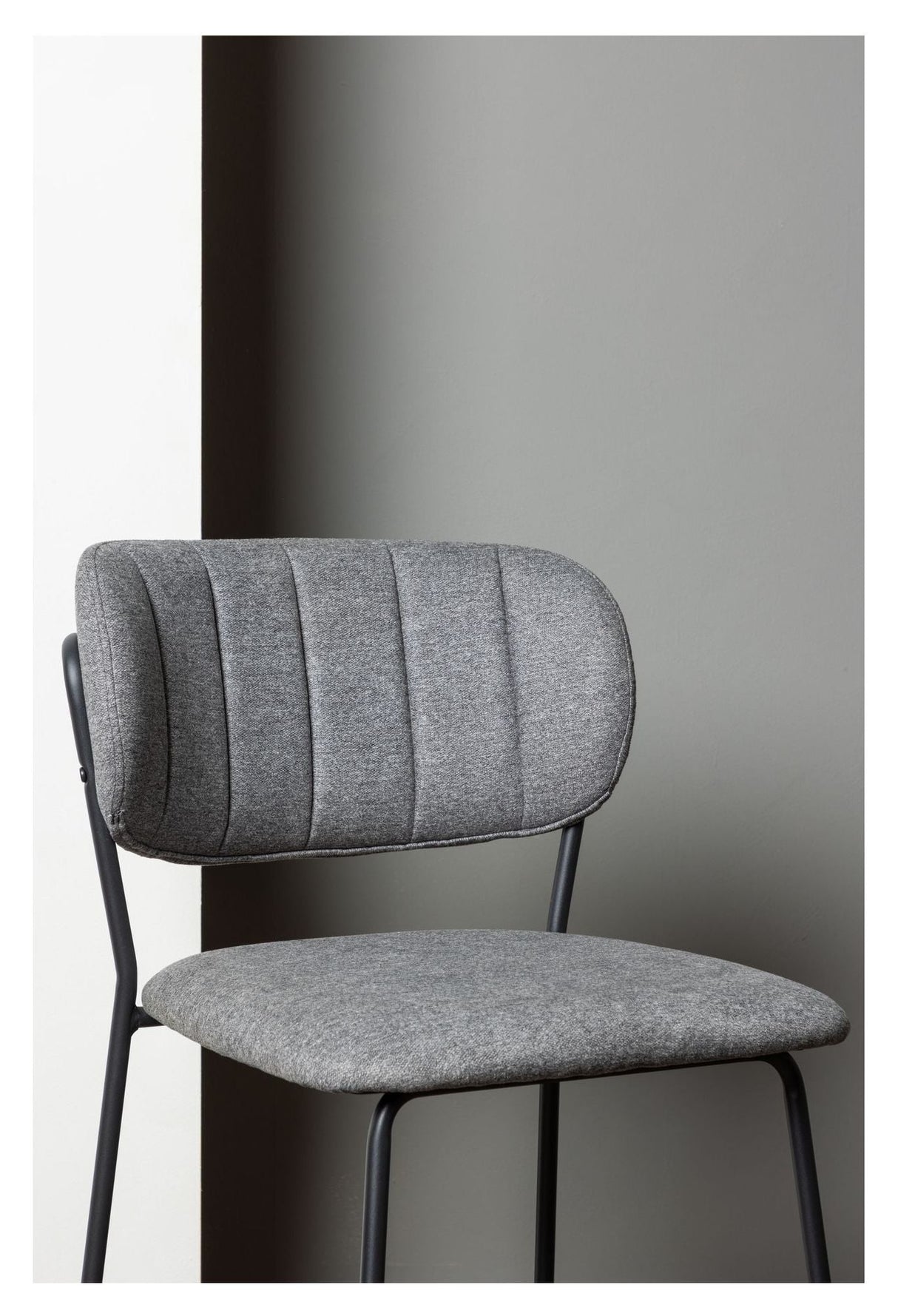 Bell Bar Chair, Black, Gray Fabric