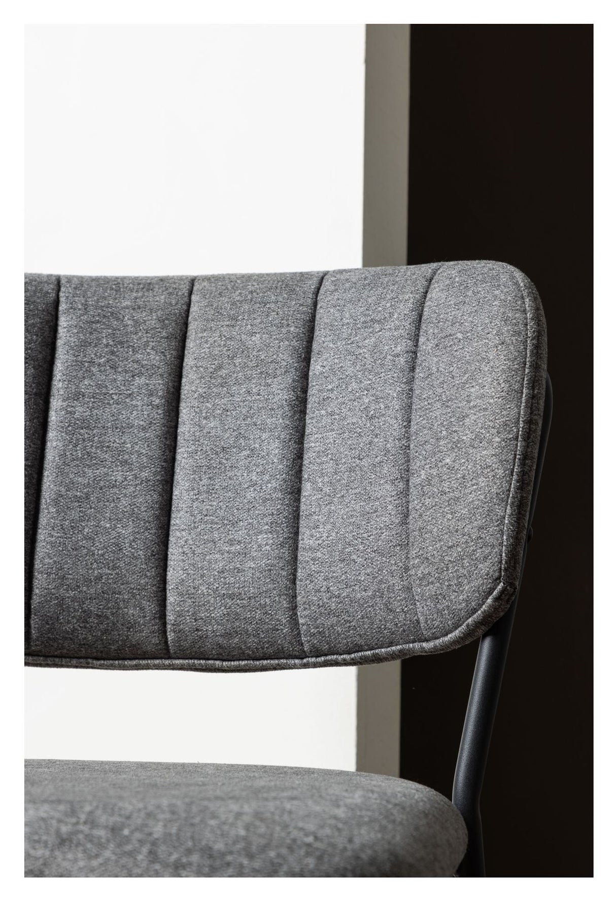 Bell Bar Chair, Black, Gray Fabric