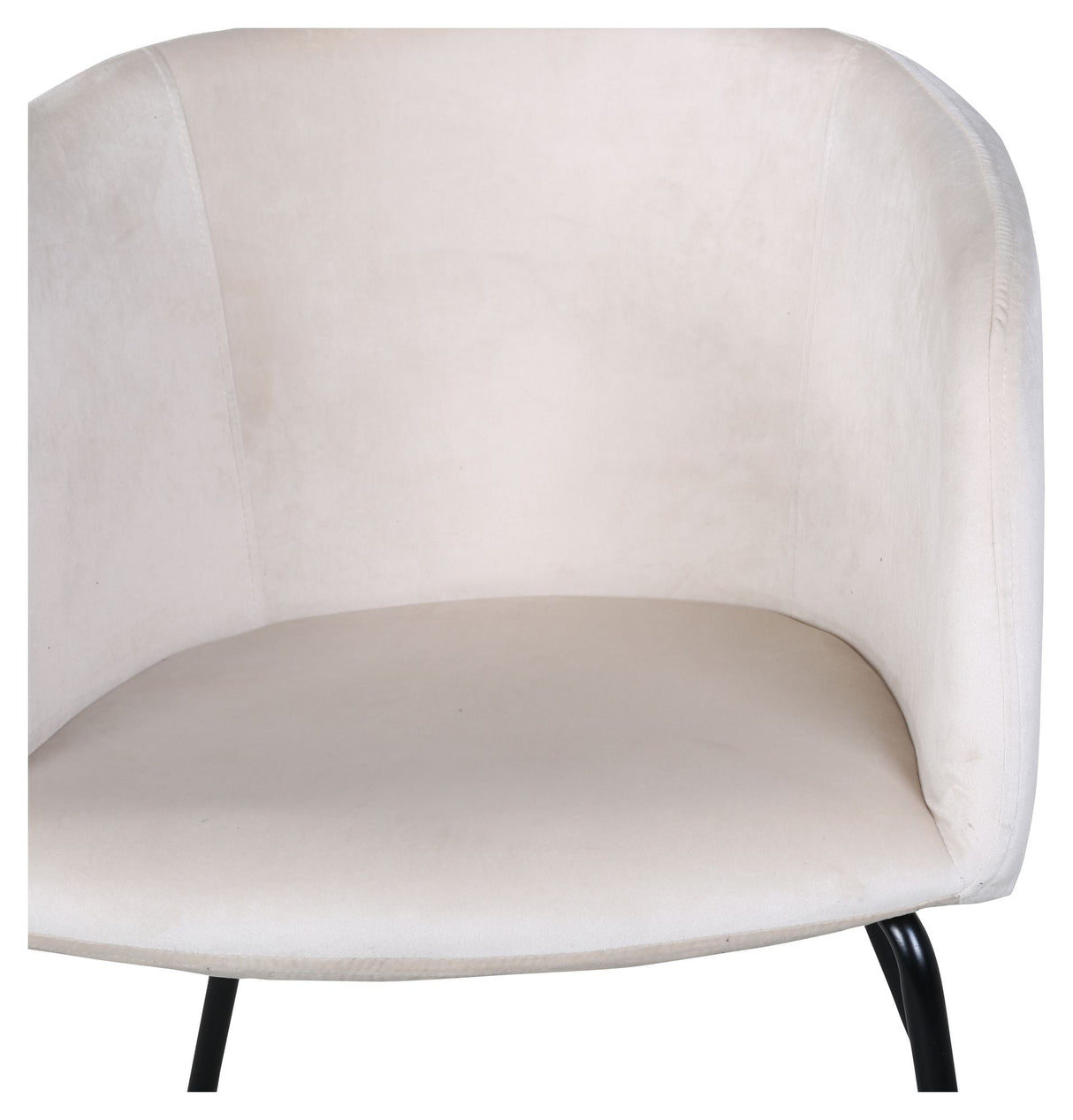 Berit Dining Chair, Beige Velour/Black