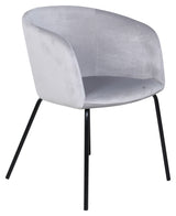 Berit Dining Chair, Gray Velvet/Black