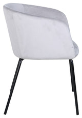 Berit Dining Chair, Gray Velvet/Black