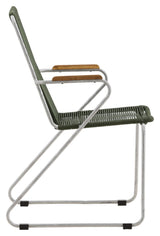 Bois Garden Chair, Silver/Green Rope