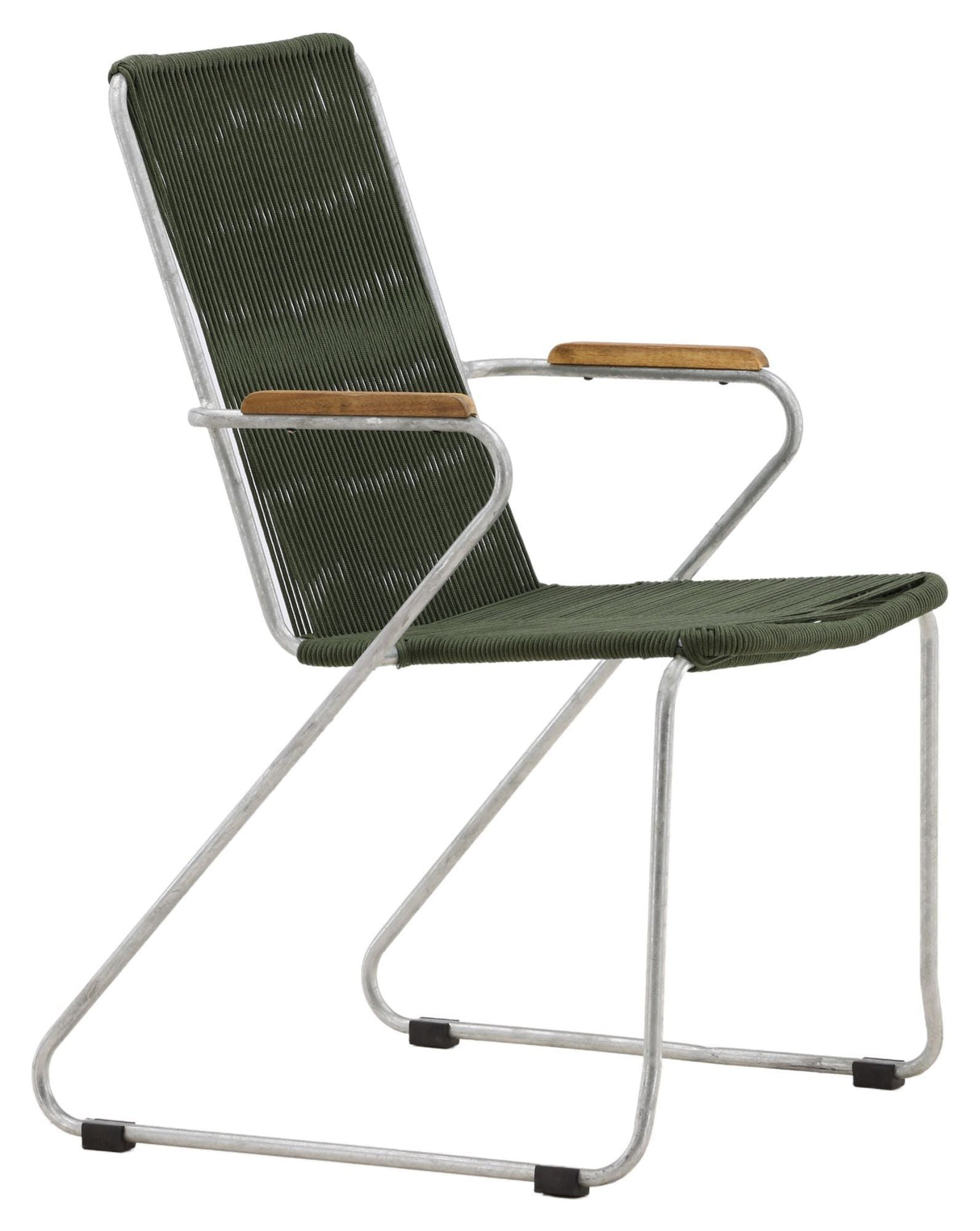 Bois Garden Chair, Silver/Green Rope