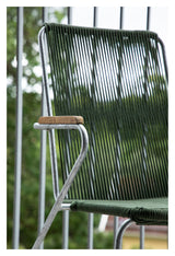 Bois Garden Chair, Silver/Green Rope