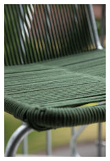 Bois Garden Chair, Silver/Green Rope