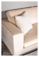 Bolero 3-pers. Sofa, Beige Velour with black legs