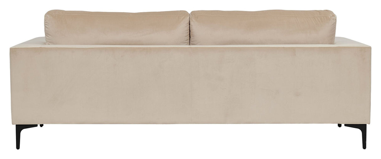 Bolero 3-pers. Sofa, Beige Velour with black legs