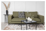 Bolero 3-pers. Sofa, Dusty Green Fabric with black legs