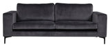 Bolero 3-pers. Sofa, Dark gray Velvet with black legs