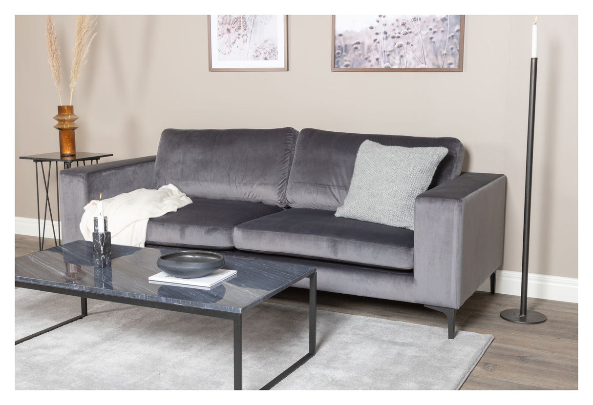 Bolero 3-pers. Sofa, Dark gray Velvet with black legs