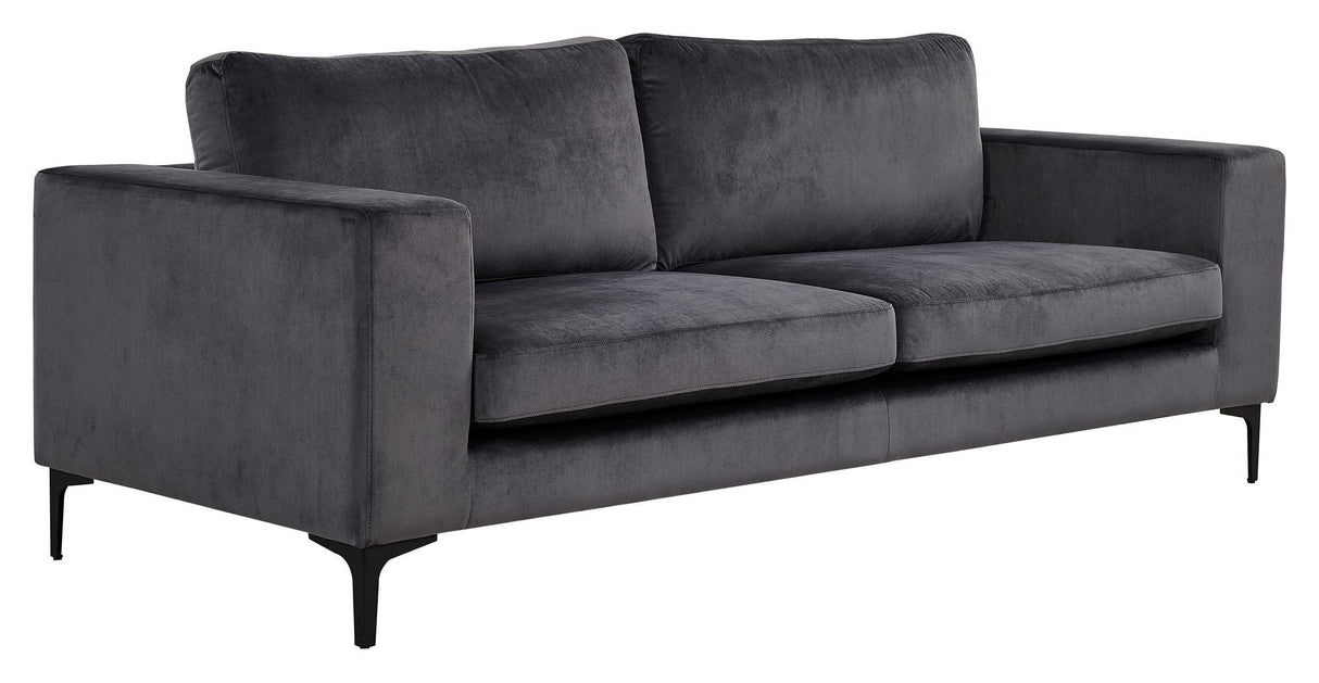 Bolero 3-pers. Sofa, Dark gray Velvet with black legs