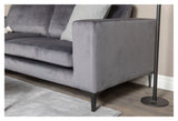 Bolero 3-pers. Sofa, Dark gray Velvet with black legs