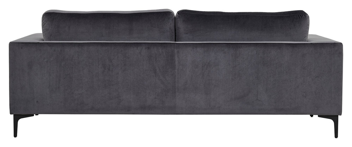 Bolero 3-pers. Sofa, Dark gray Velvet with black legs