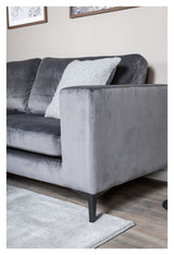 Bolero 3-pers. Sofa, Dark gray Velvet with black legs