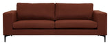 Bolero 3-pers. Sofa, Rusty Orange Fabric with black legs