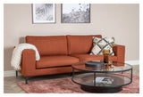 Bolero 3-pers. Sofa, Rusty Orange Fabric with black legs