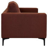 Bolero 3-pers. Sofa, Rusty Orange Fabric with black legs