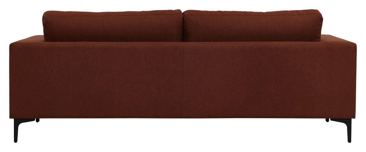 Bolero 3-pers. Sofa, Rusty Orange Fabric with black legs