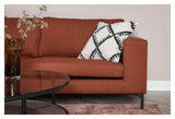 Bolero 3-pers. Sofa, Rusty Orange Fabric with black legs