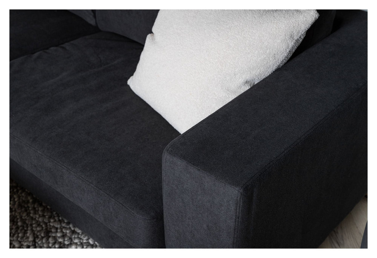 Bolero 3-pers. Sofa, Black Fabric with black legs