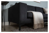 Bolero 3-pers. Sofa, Black Fabric with black legs