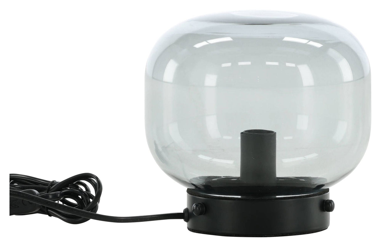 Bollonelie Table lamp, Black smokey glass