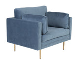 Boom Armchair, Blue Velvet