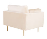 Boom armchair, cream velour