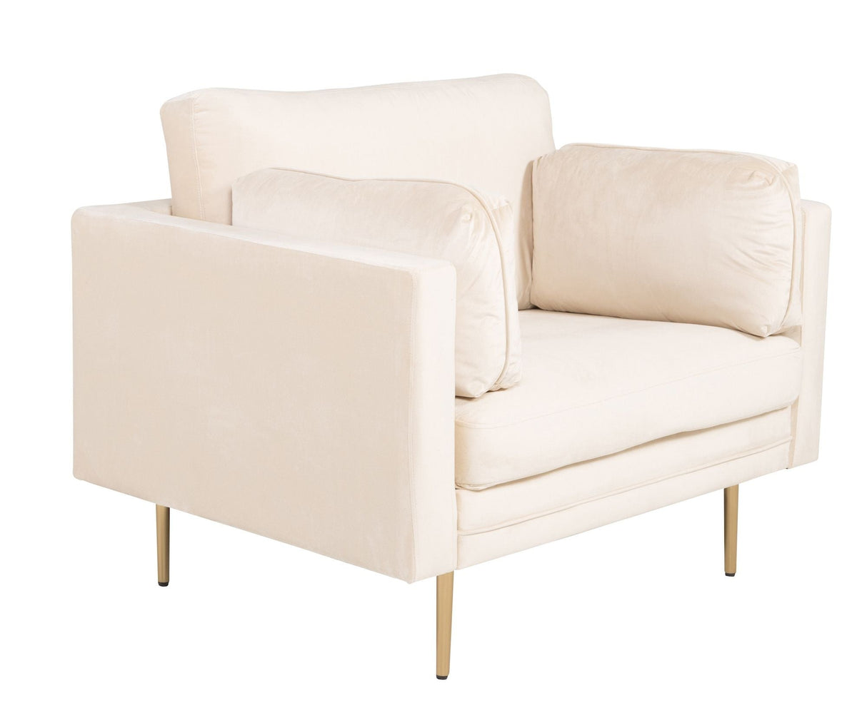 Boom armchair, cream velour